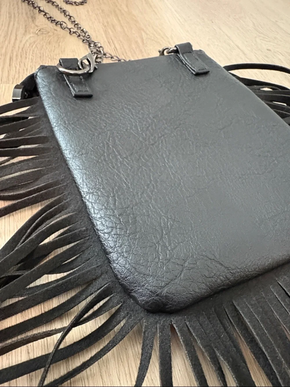 💀 Rockstar Rebel Black Fringe Skull Crossbody Bag Excellent Condition! Festival